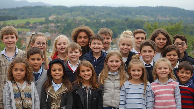 Groupe de garçons et filles réunis pour une photo de classe en France.jpg